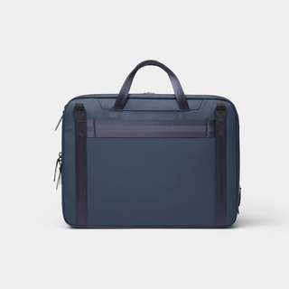 NOMATIC Laptop Bag in navy, front view showing exterior zip pocket