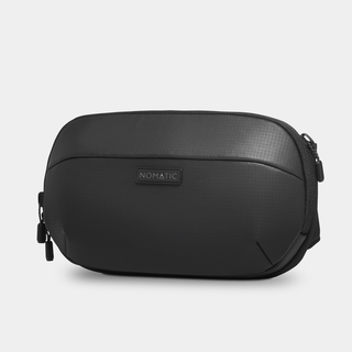 NOMATIC Navigator RS Sling 1L in black, flat lay side view