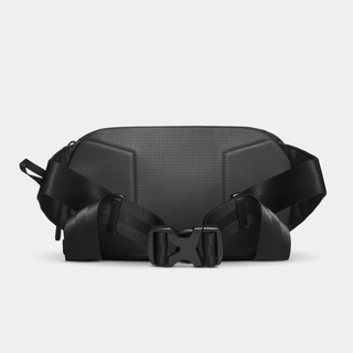 NOMATIC Navigator RS Sling 1L in black, front view showing adjustable strap and buckle